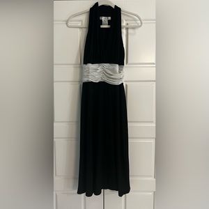Evan-Picone Black and White Halter Style Dress